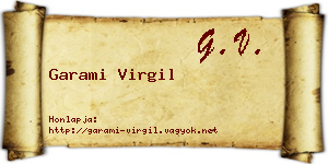 Garami Virgil névjegykártya
